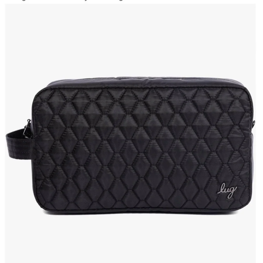 Lug Bunker Toiletry Bag Black Quilted Diamond Travel Cosmetic Case NEW